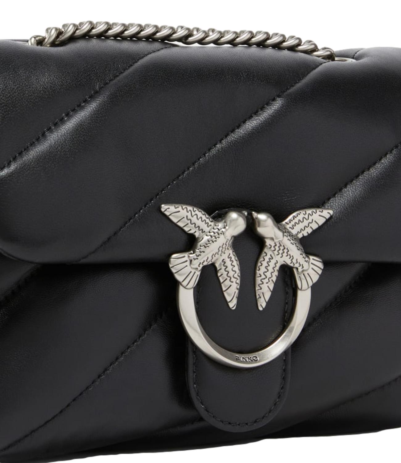 Pinko Borsa Love Puff Mini CL Nera Donna old silver