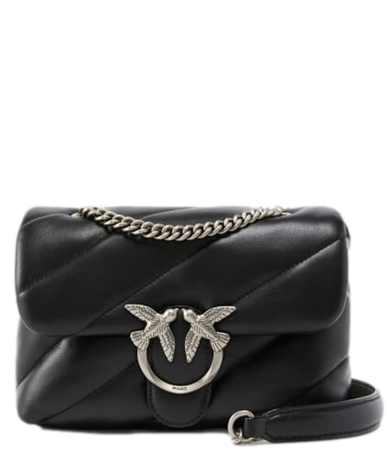 Pinko Borsa Love Puff Mini CL Nera Donna old silver