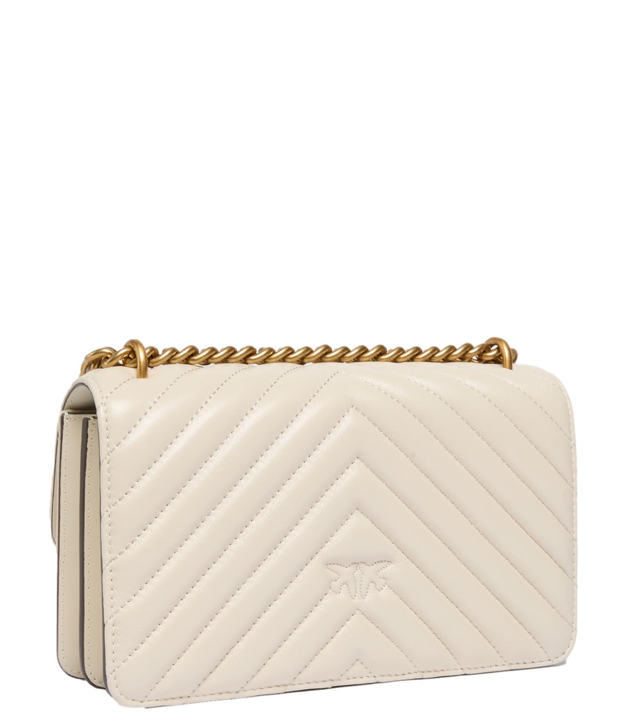 Pinko Borsa Love One Mini DC Sheep Nappa Bianca/Oro Donna