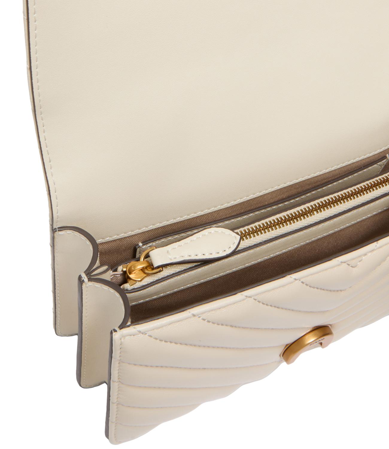 Pinko Borsa Love One Mini DC Sheep Nappa Bianca/Oro Donna