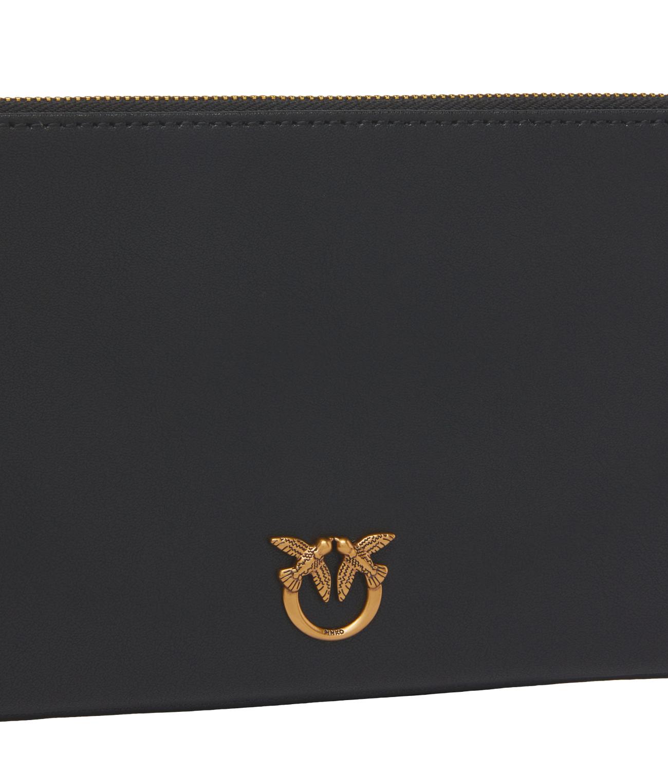 Pinko Borsa Horizontal Flat Nero/Oro Donna