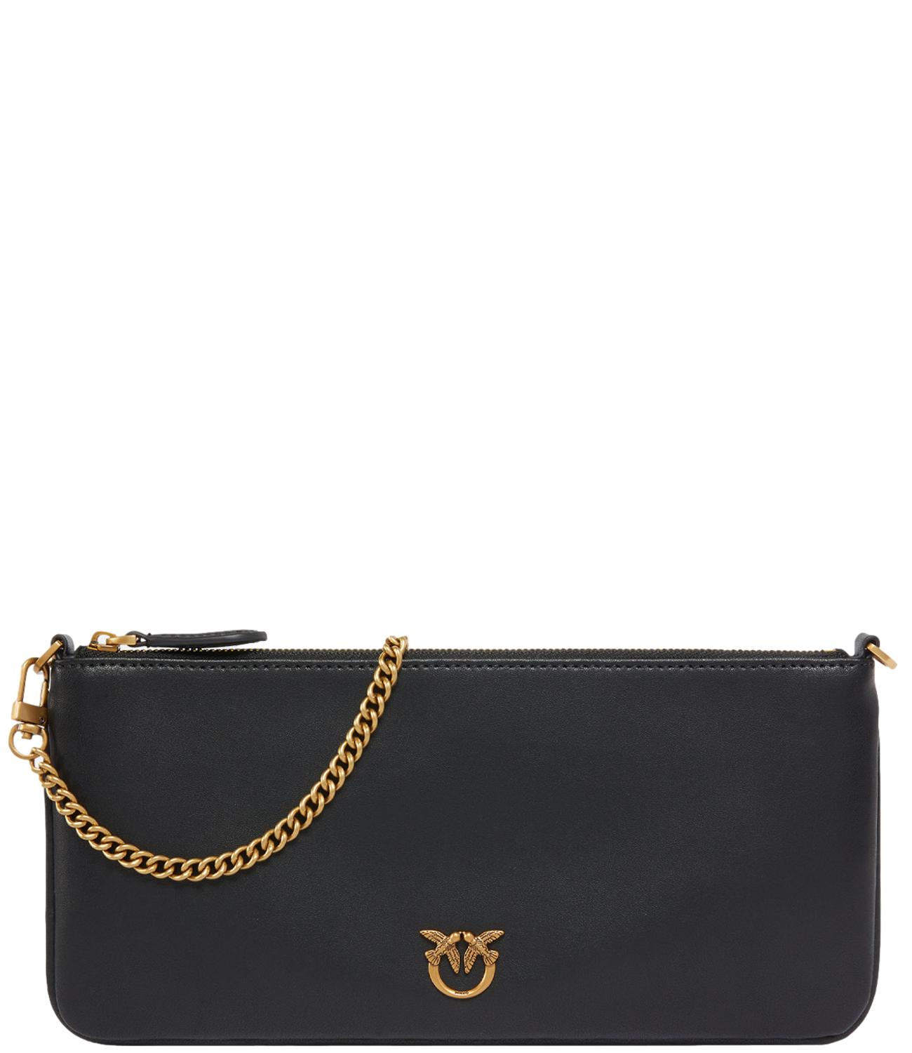 Pinko Borsa Horizontal Flat Nero/Oro Donna