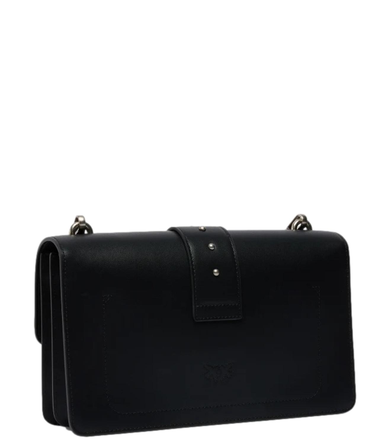 Pinko Borsa a mano nera con logo old silver
