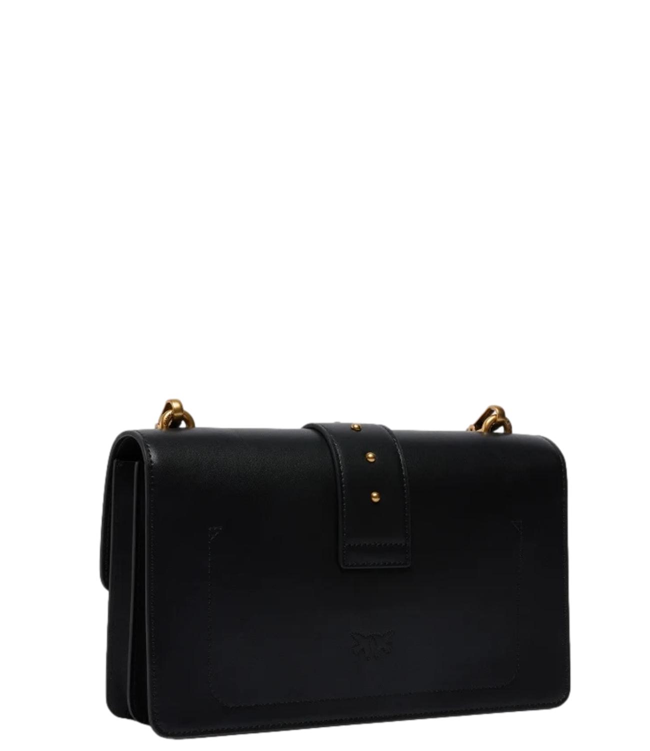 Pinko Borsa a mano nera con logo dorato