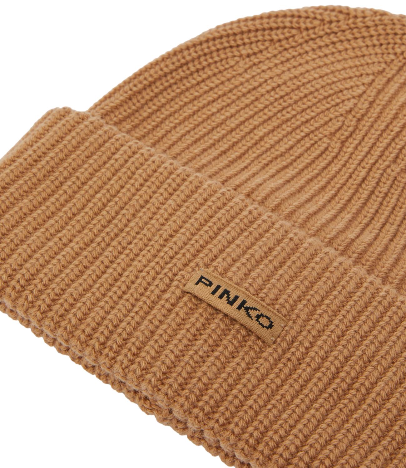Pinko Bosnia Beanie Half English Rib Beige Donna