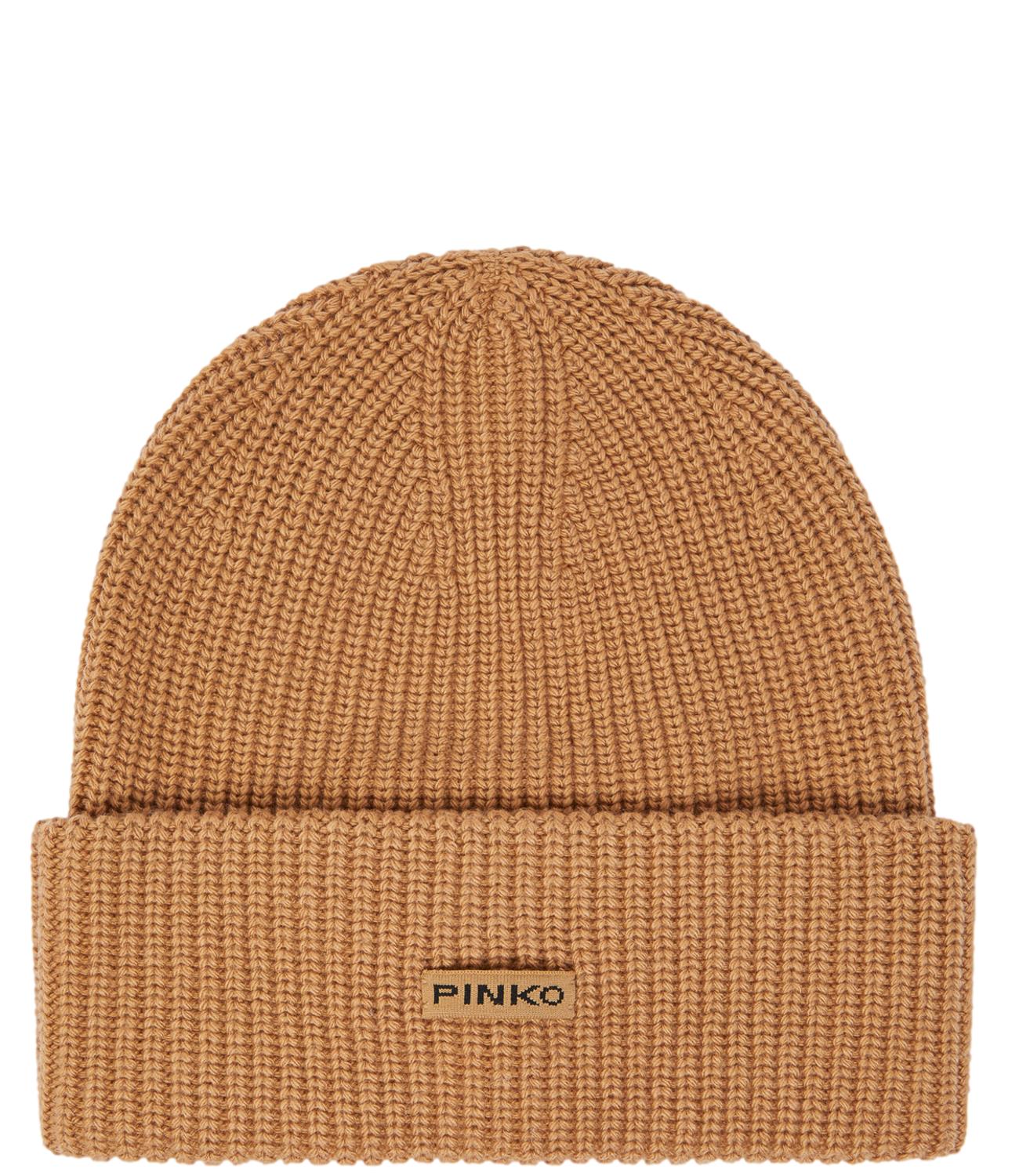 Pinko Bosnia Beanie Half English Rib Beige Donna