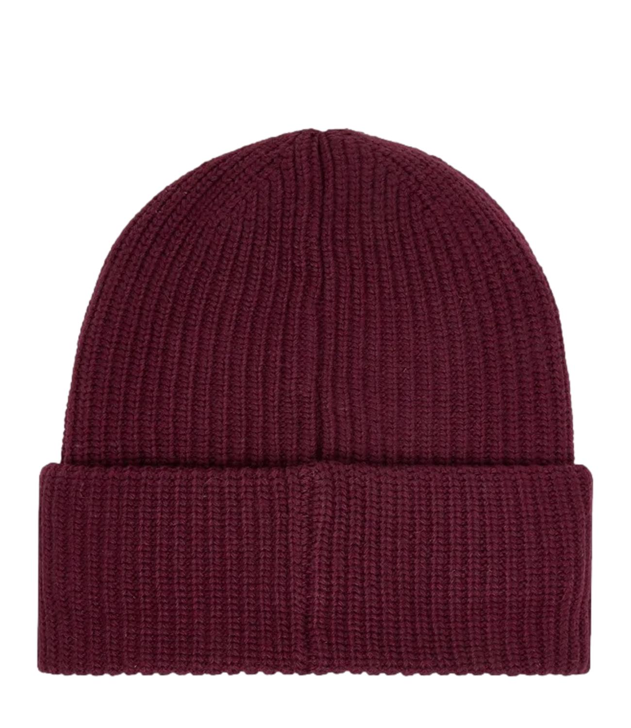 PINKO cappello Bosnia Beanie Half English Rib bordeaux donna