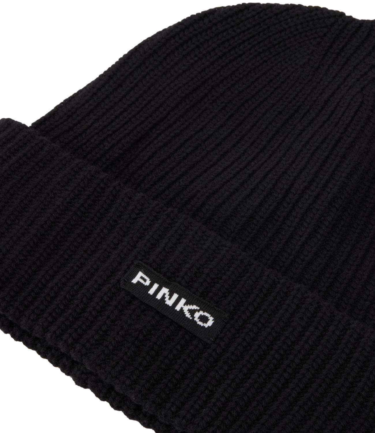 Pinko Bosnia Beanie Half English Rib Nero Donna
