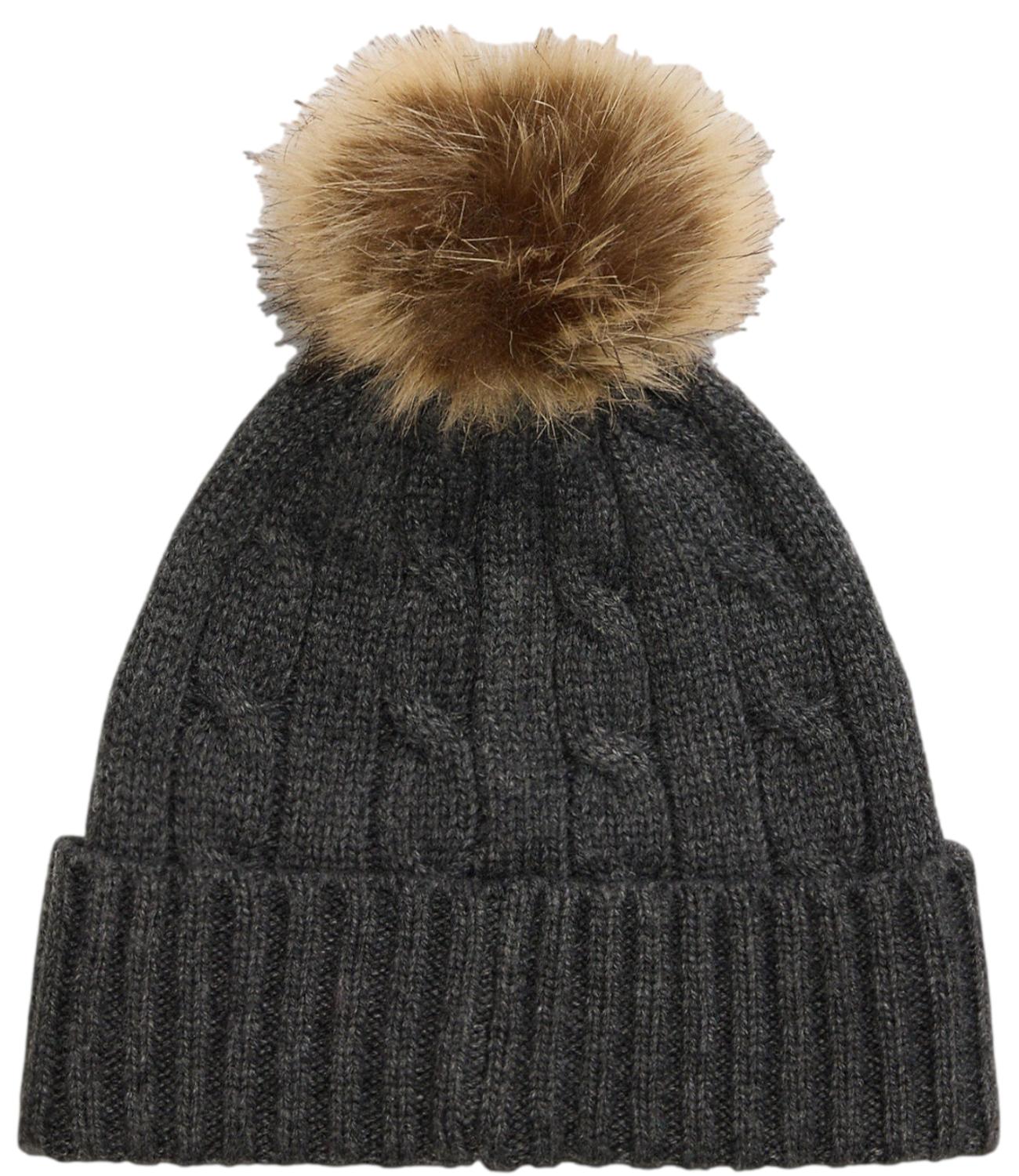 Beanie lana intrecciata grigio scuro