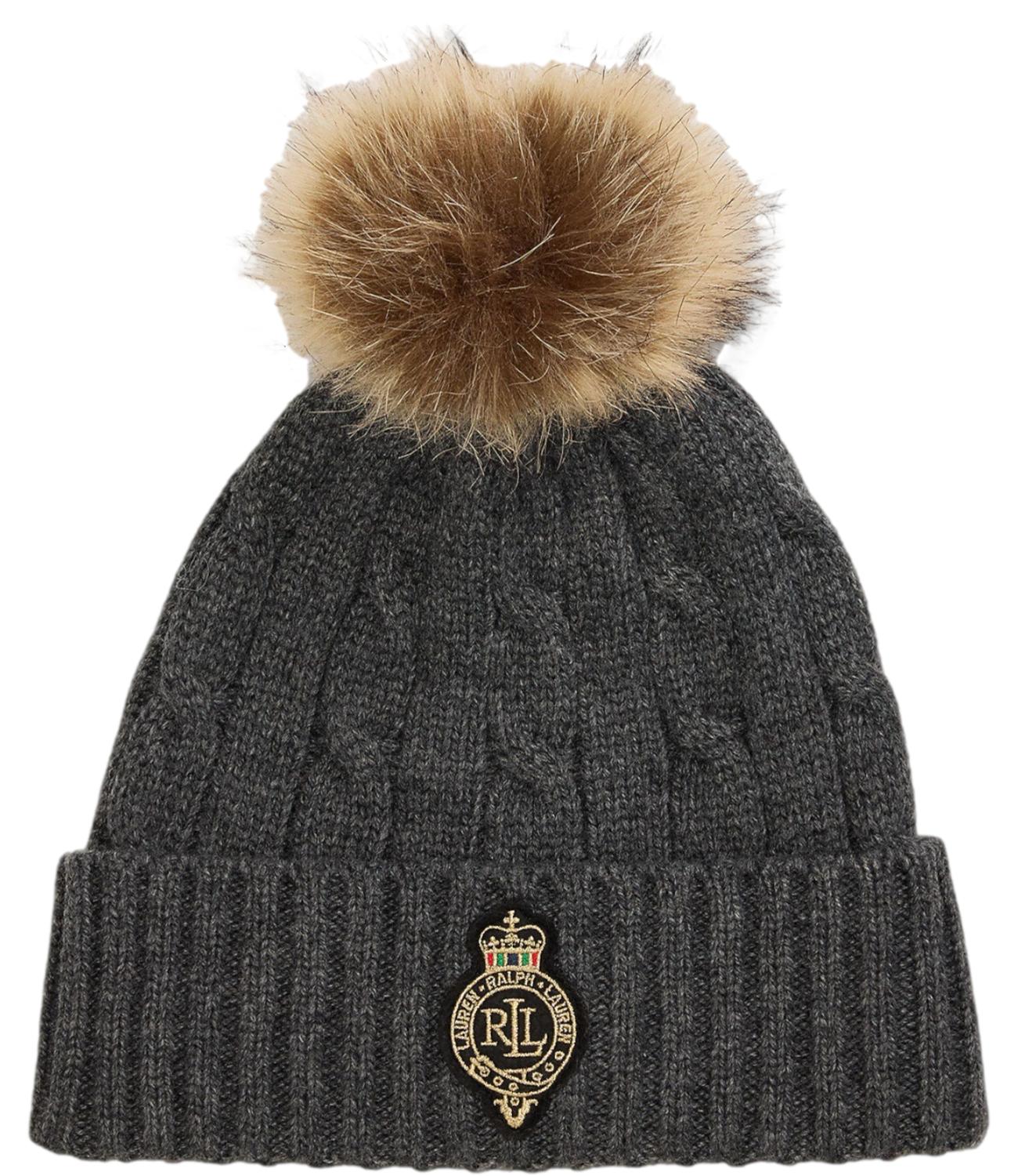 Beanie lana intrecciata grigio scuro