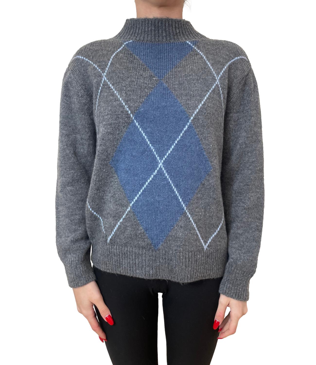 Studio It Maglia Rombi Grigio Donna
