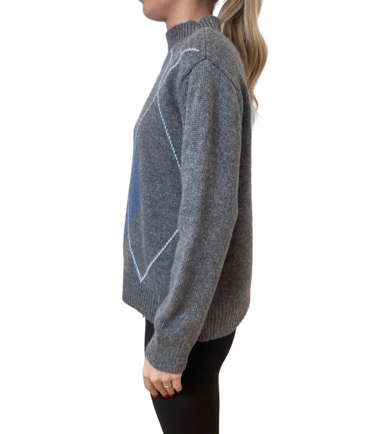 Studio It Maglia Rombi Grigio Donna