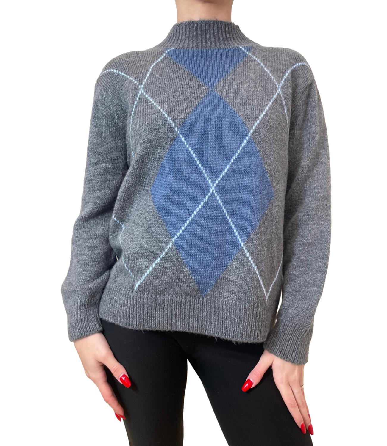 Studio It Maglia Rombi Grigio Donna