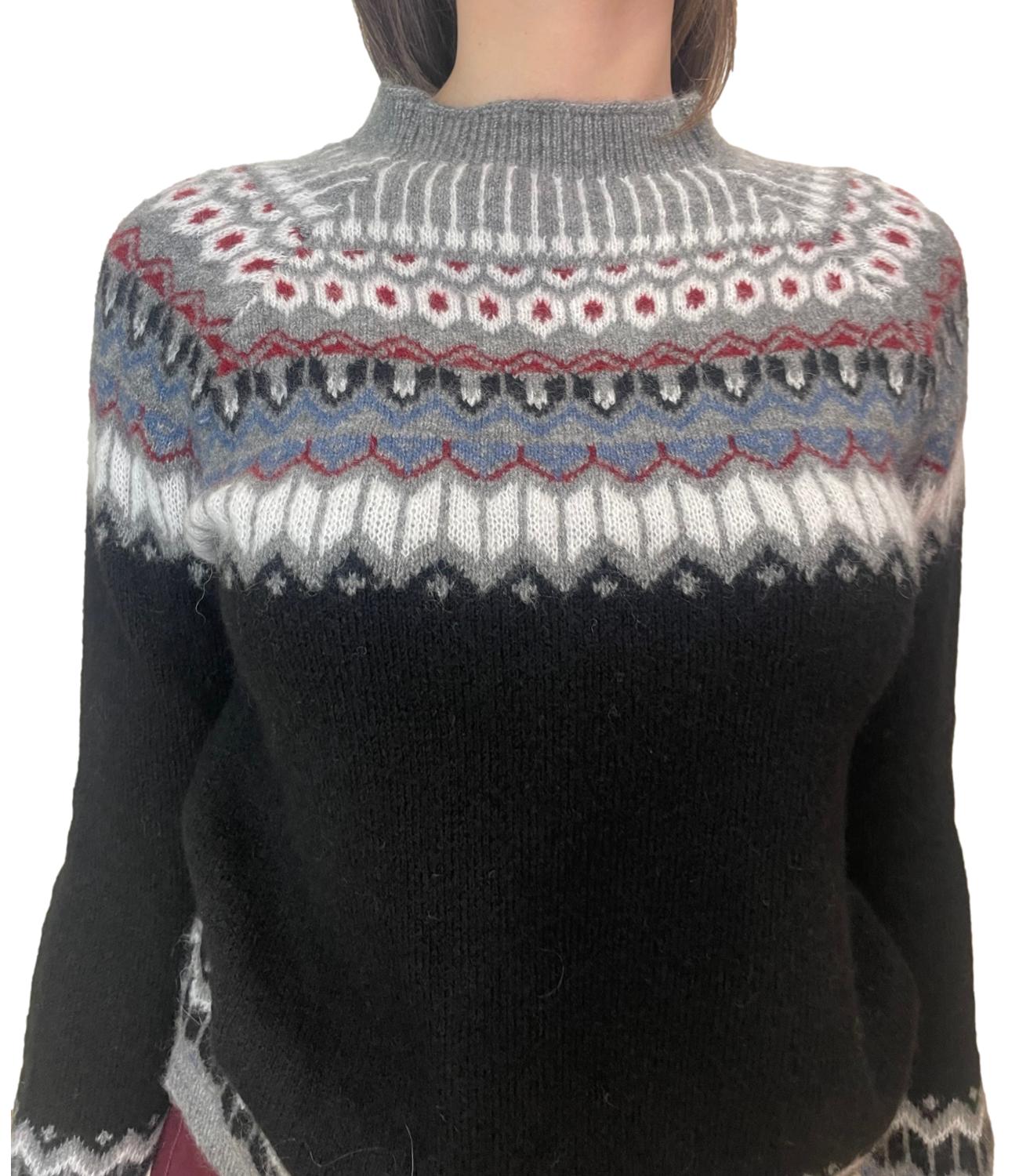 Studio It Maglia Nero Mot.Geometrico Donna
