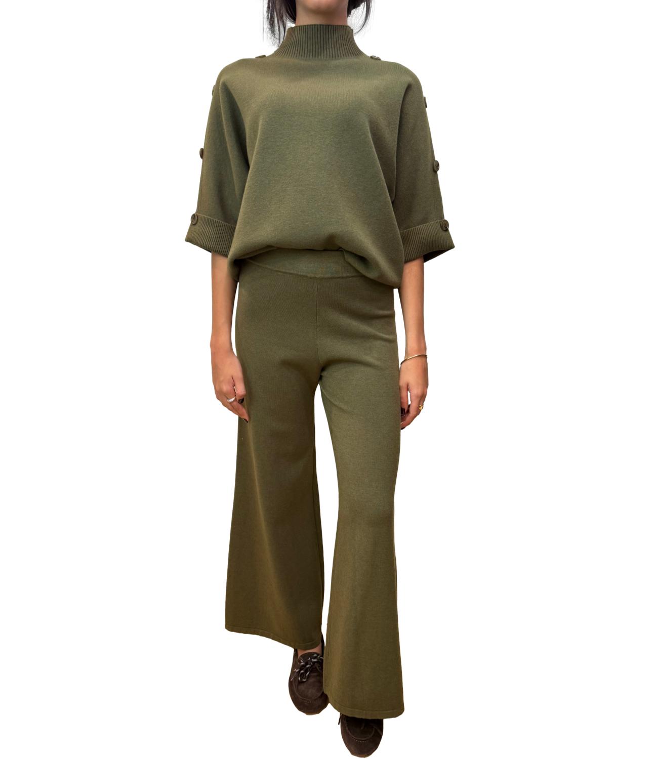 Studio It Maglia C/Bottoni Verde Donna