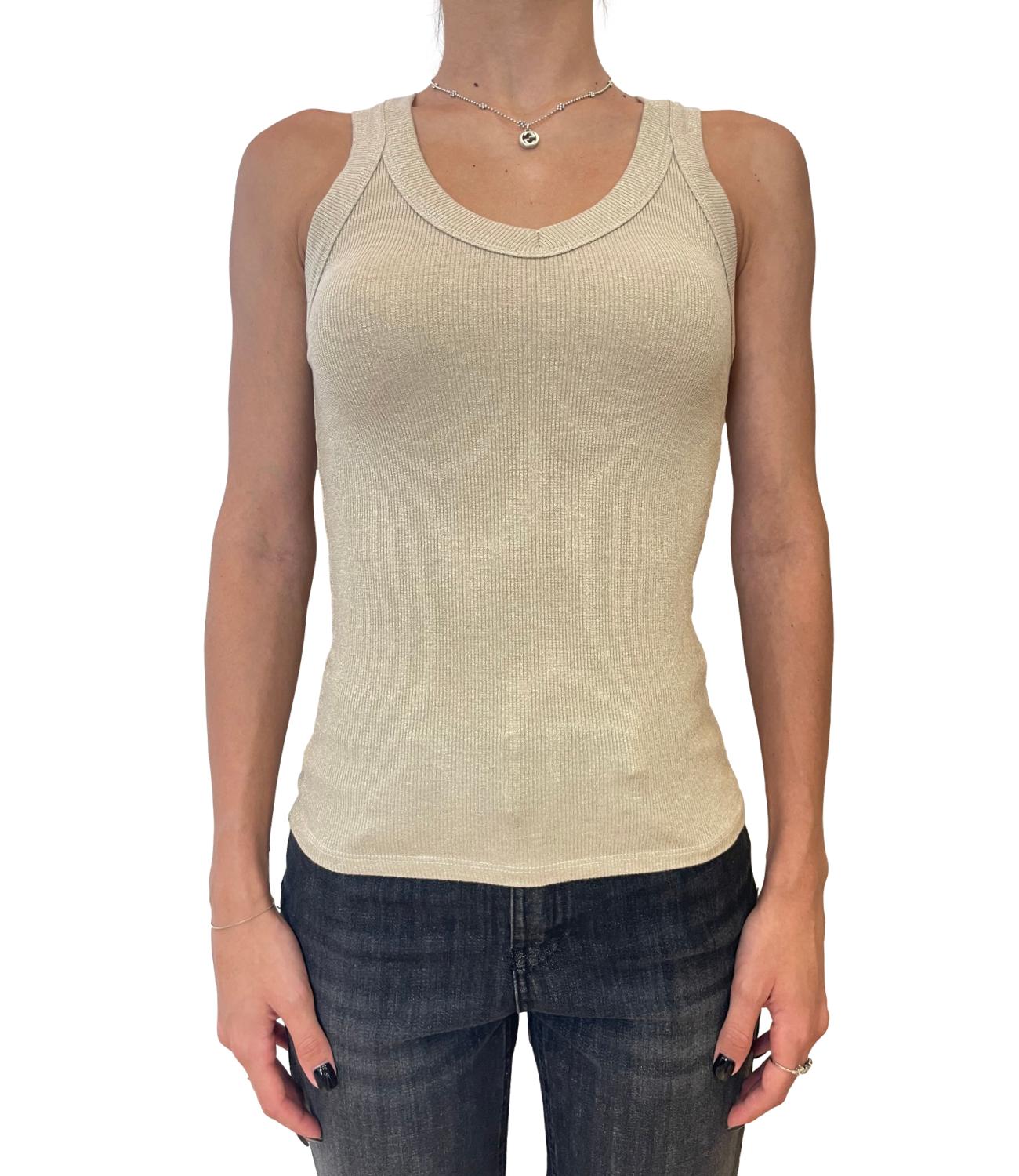 Susy Mix Canotta Lurex Burro Donna