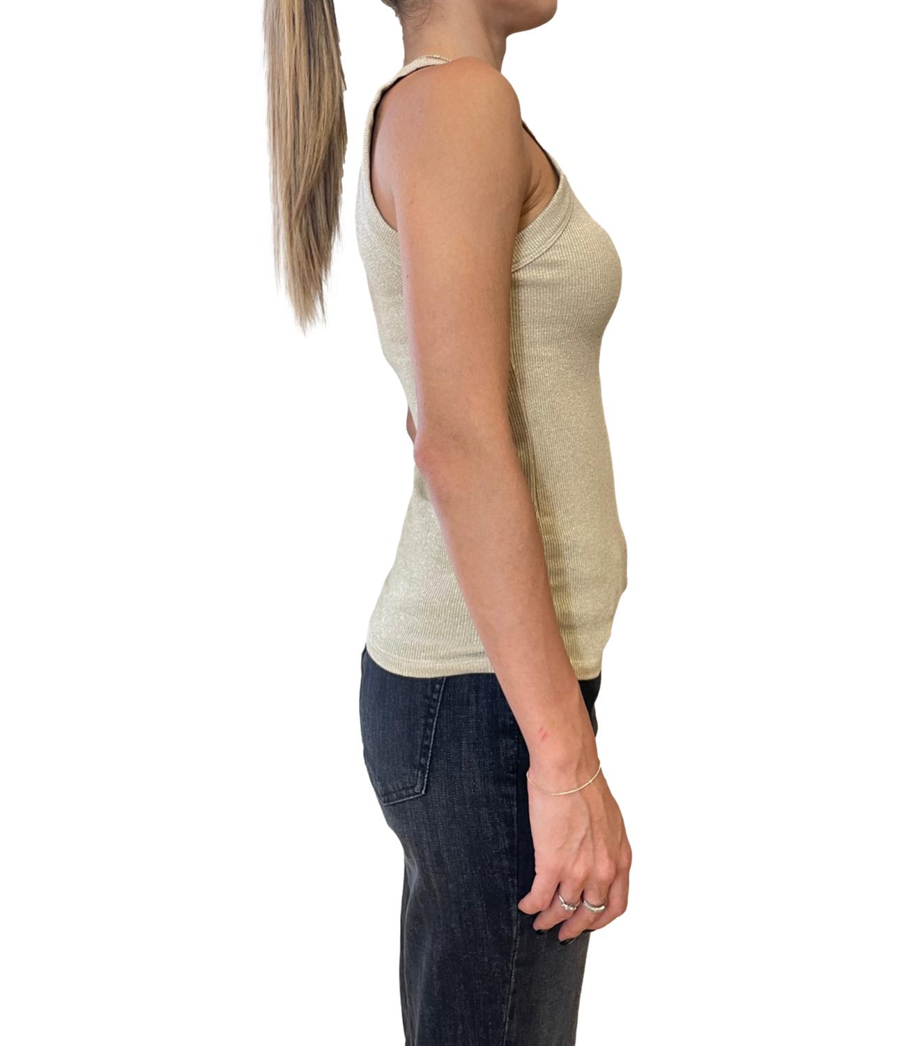 Susy Mix Canotta Lurex Burro Donna