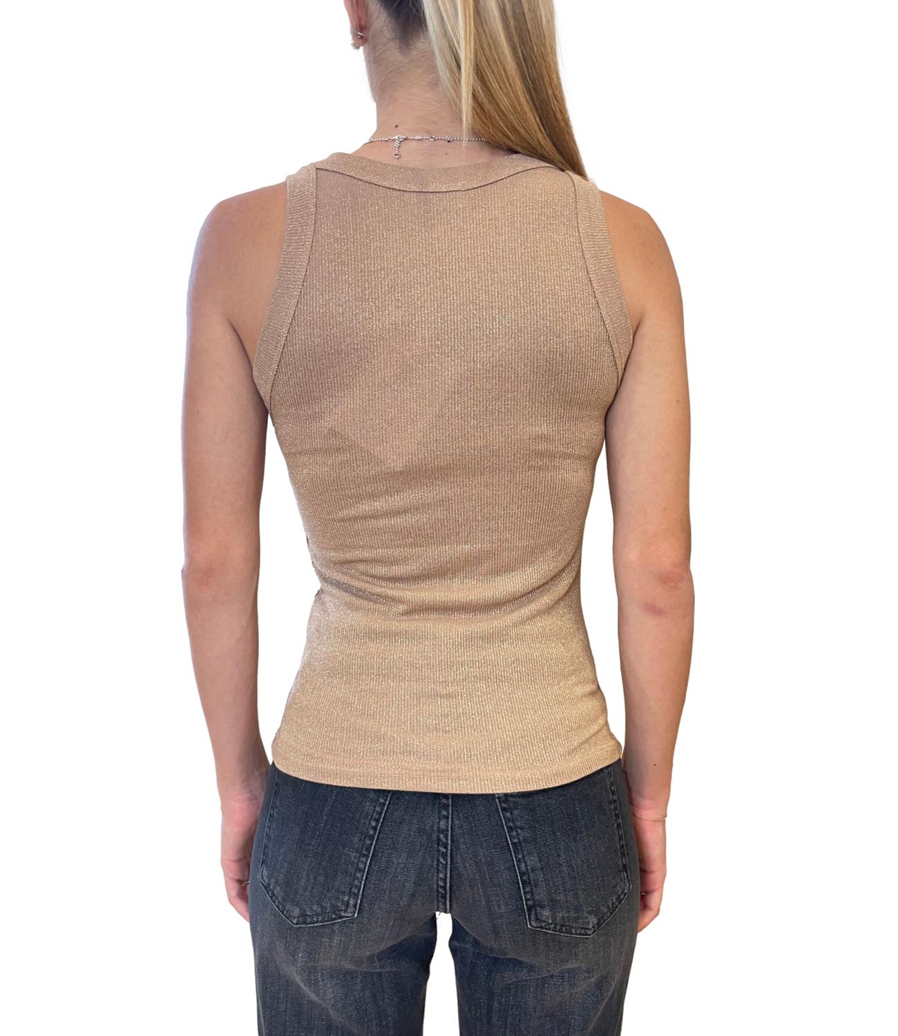 Susy Mix Canotta Lurex Rosa Donna