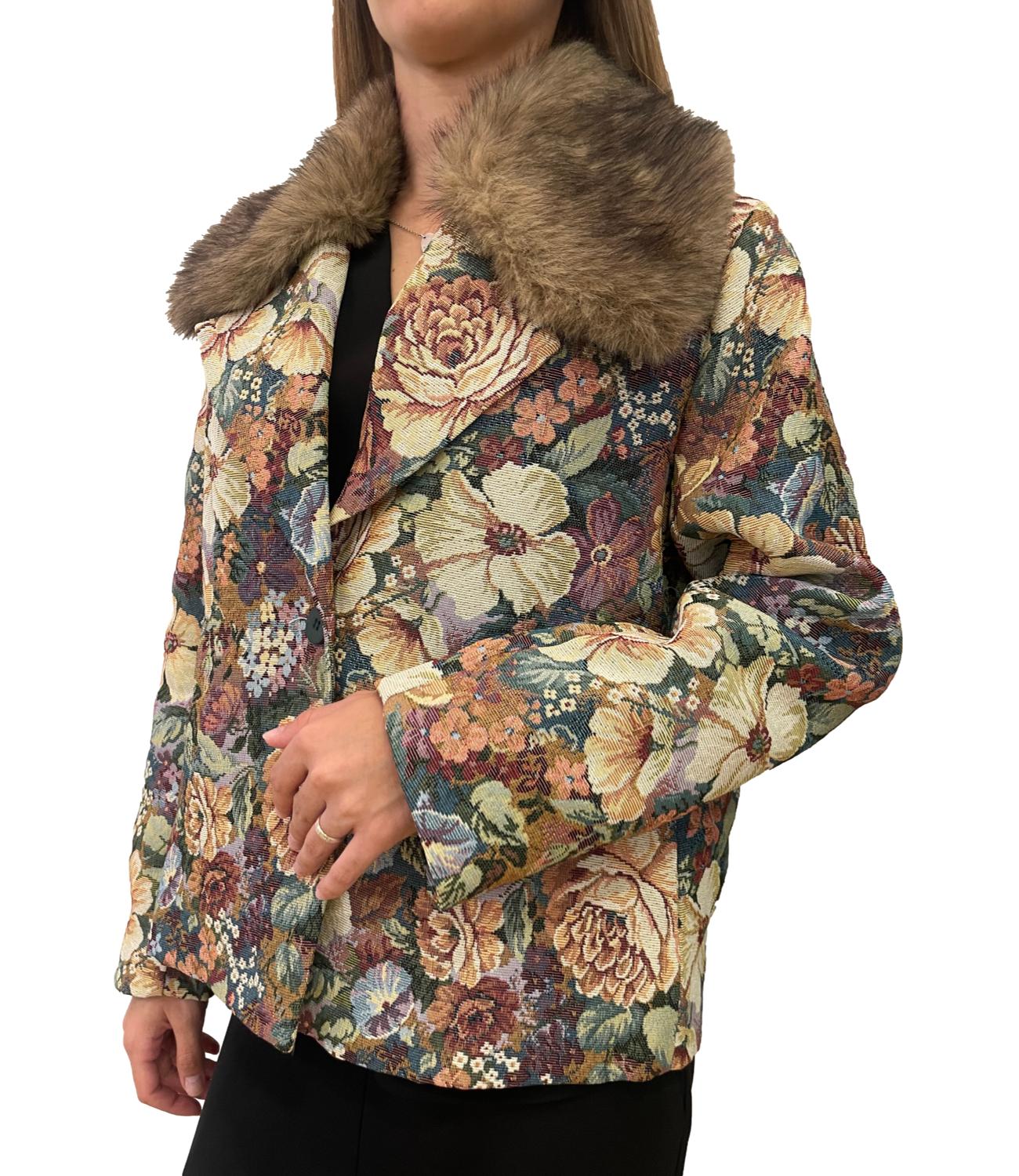Susy Mix Giubbino Jacquard Verde Donna