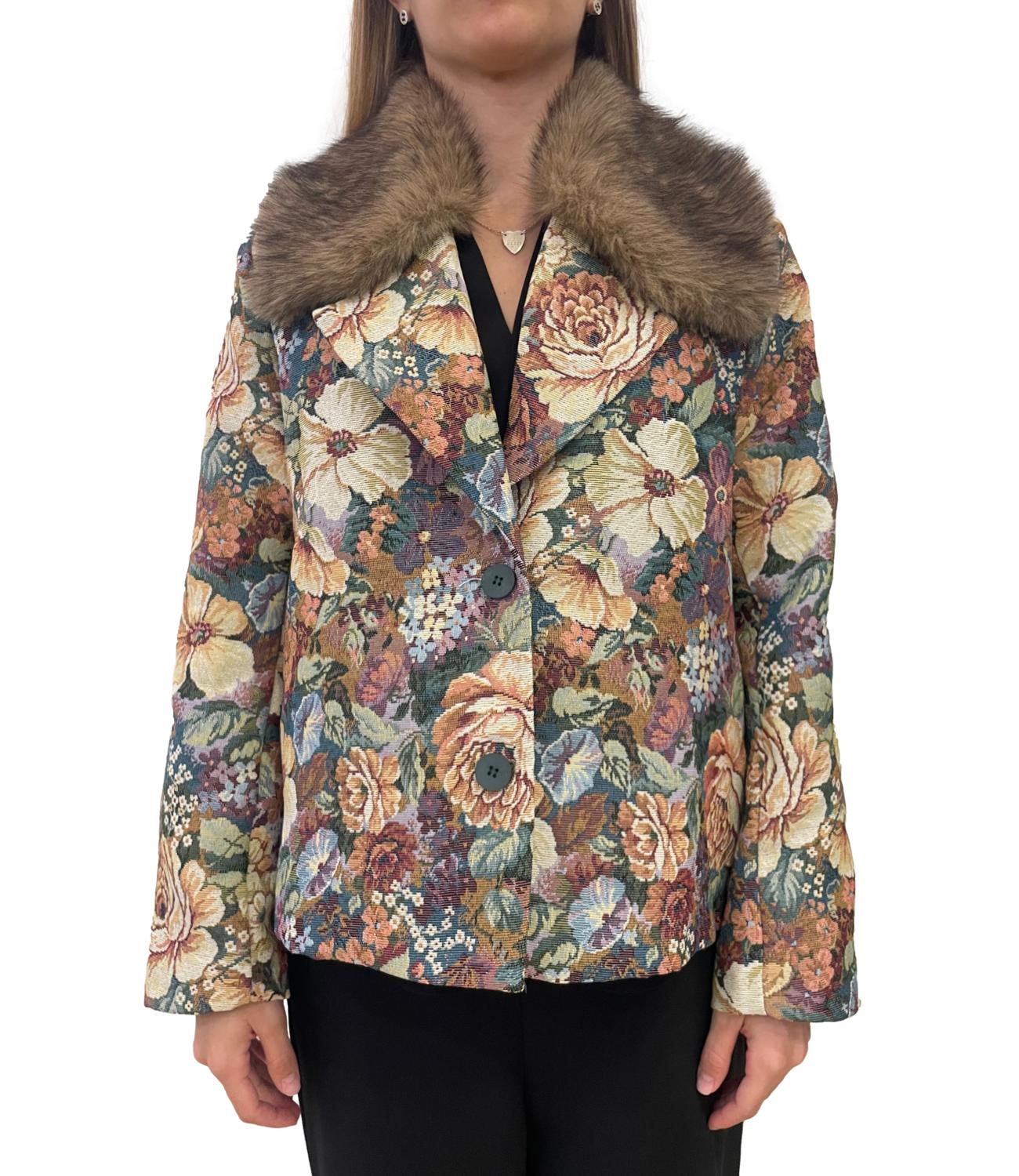 Susy Mix Giubbino Jacquard Verde Donna