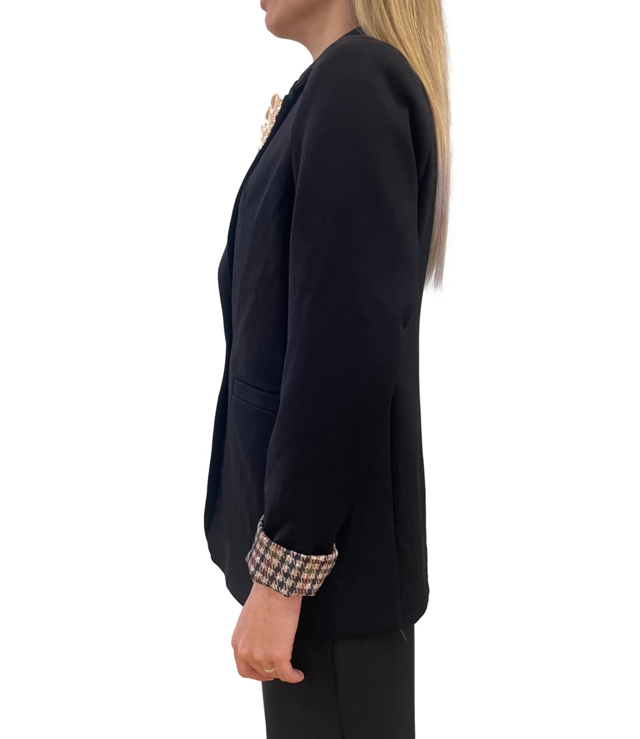Susy Mix Giacca C/Spilla Nero Donna
