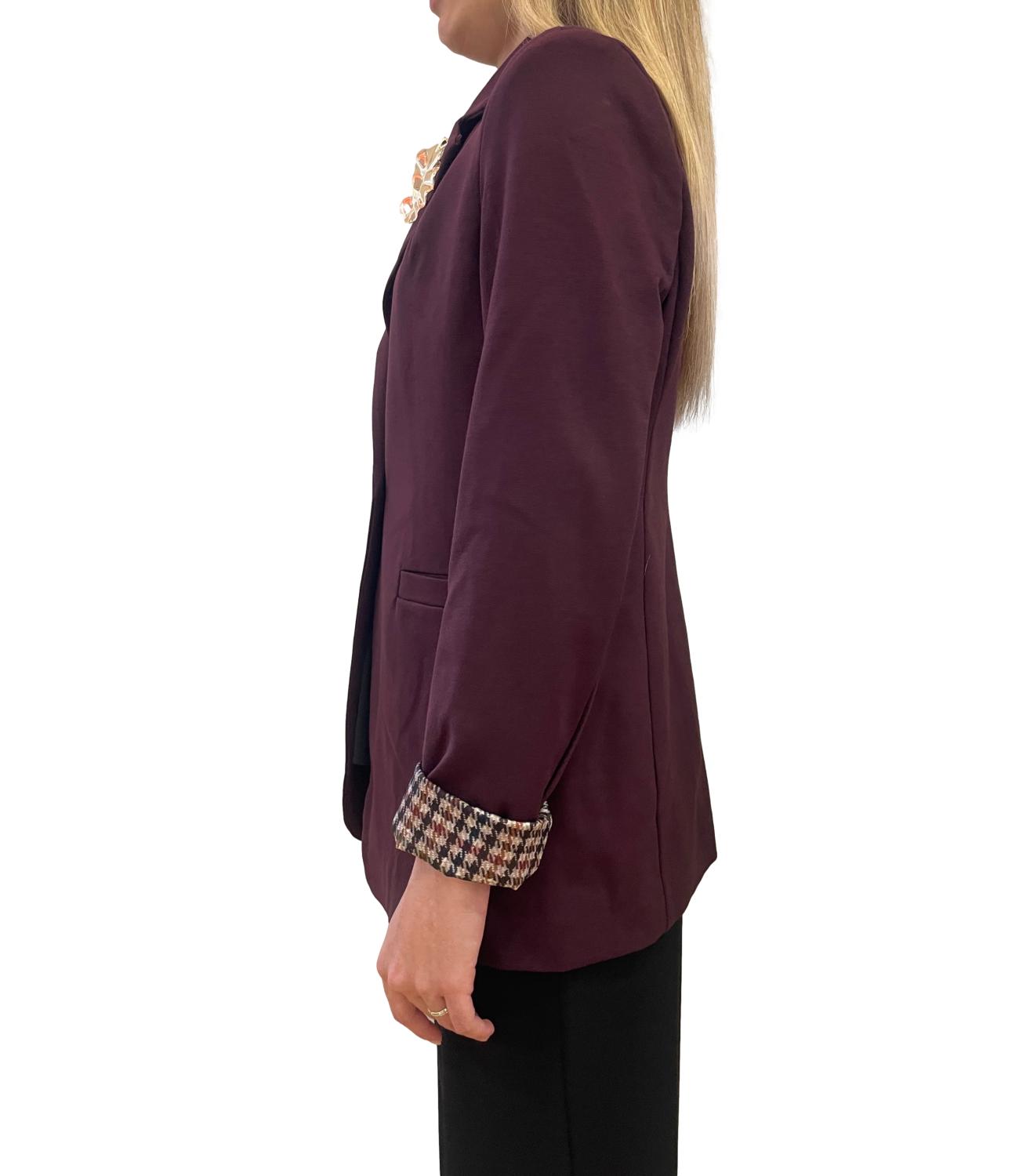 Susy Mix Giacca C/Spilla Vino Donna