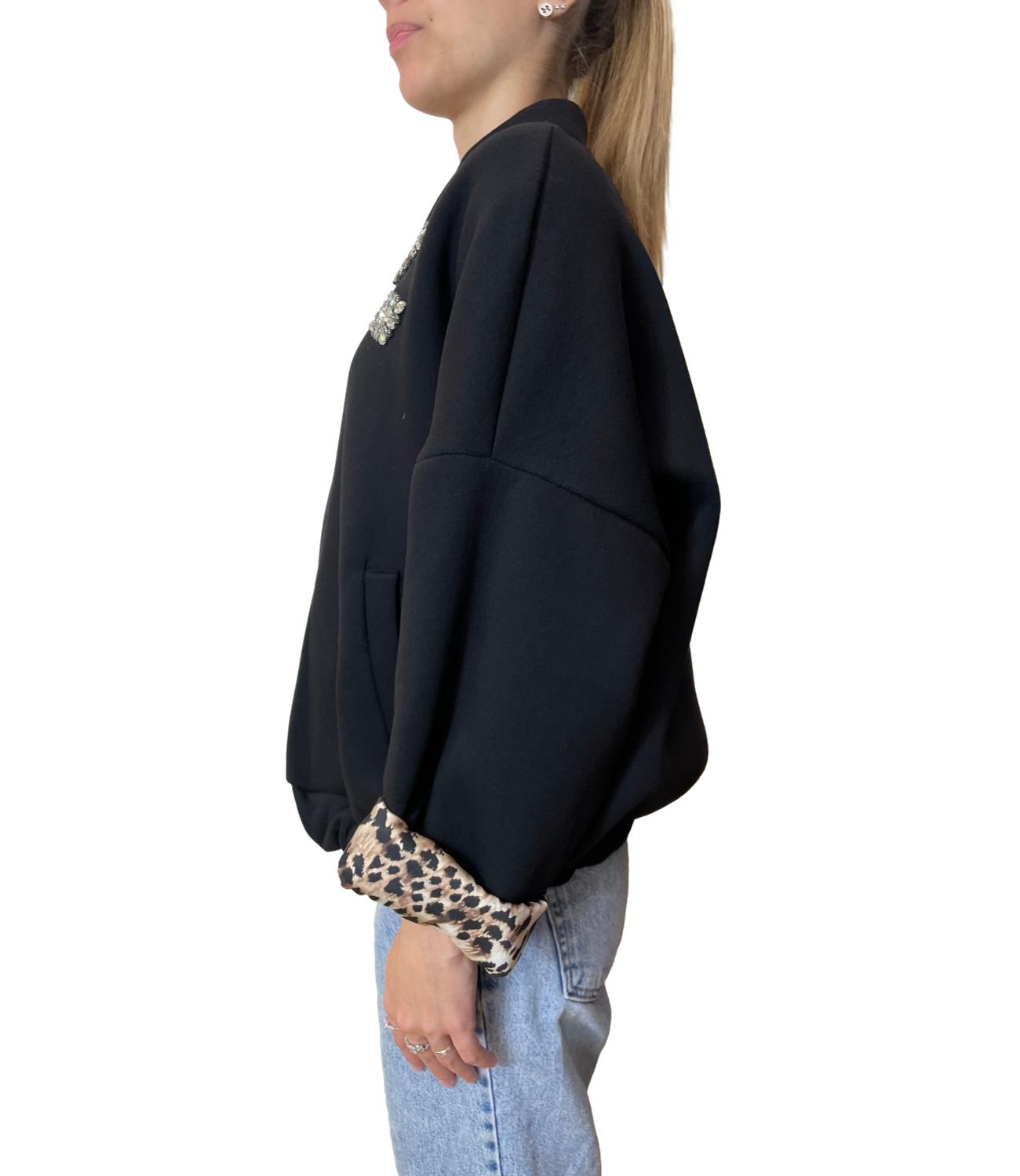 Susy Mix Bomber Felpa Nero Donna