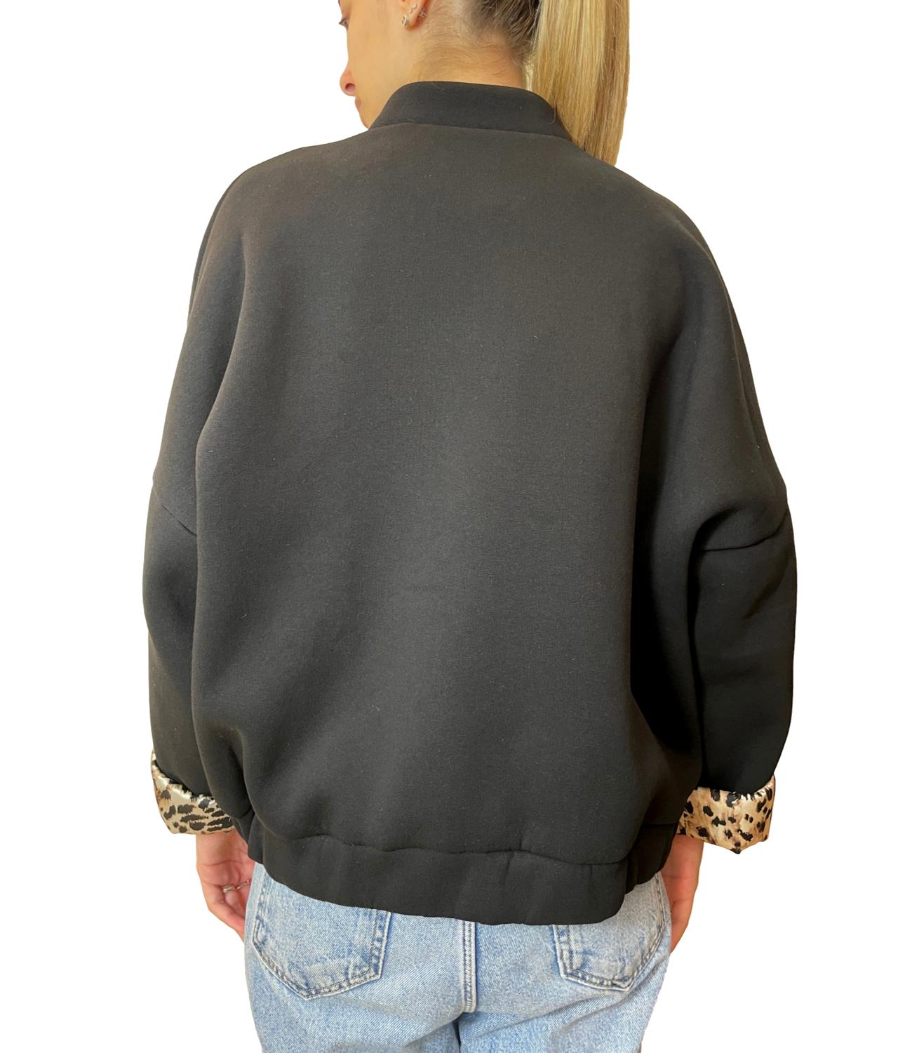 Susy Mix Bomber Felpa Nero Donna