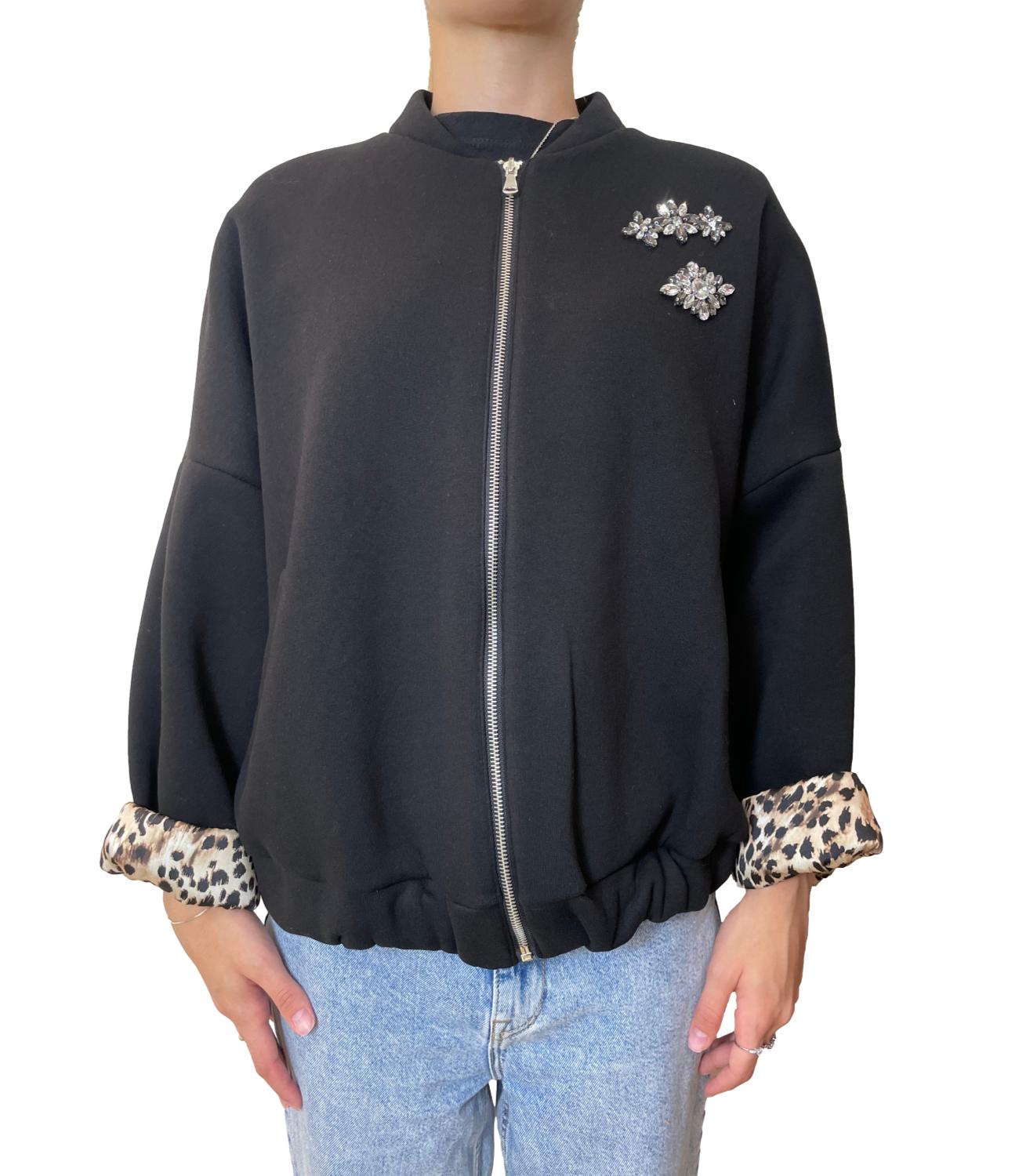 Susy Mix Bomber Felpa Nero Donna