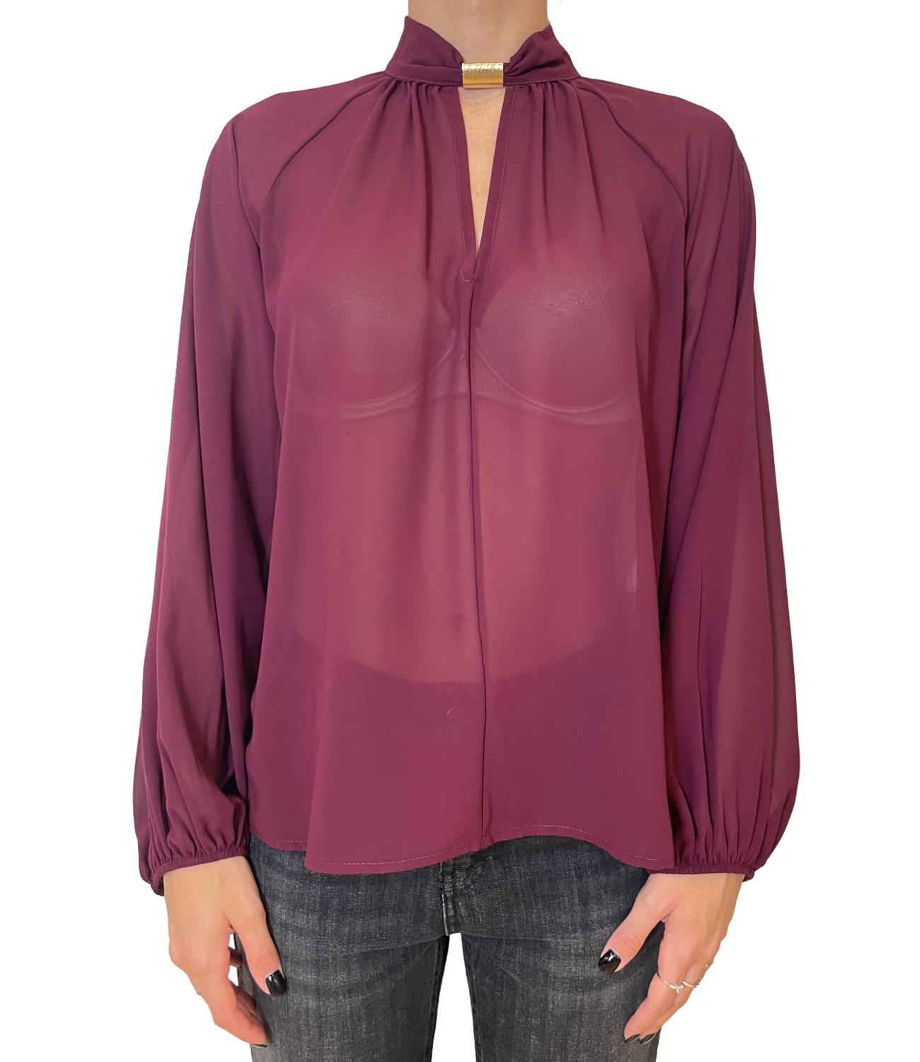 Susy Mix Blusa georgette Vino Donna