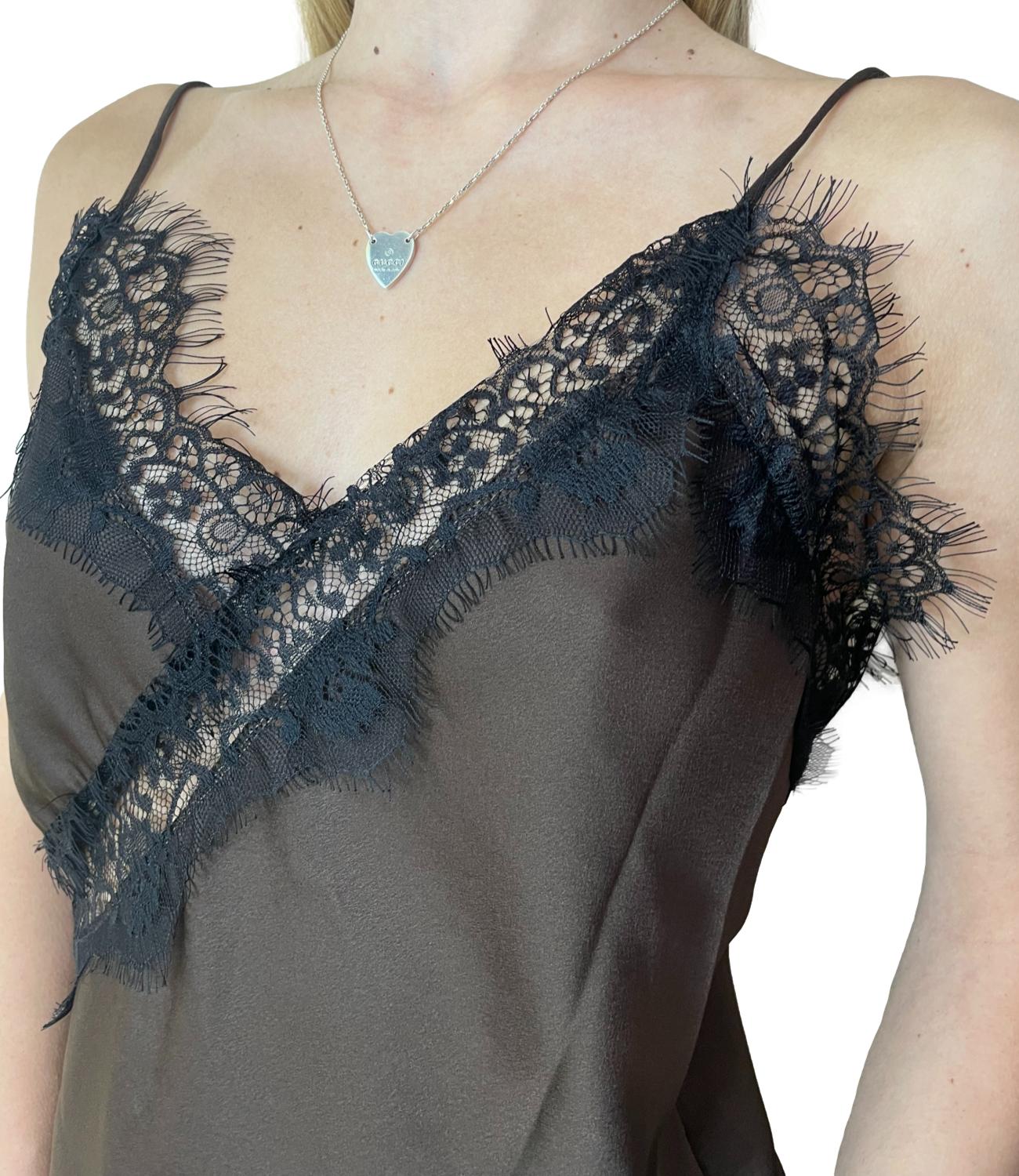 Susy Mix Top Pizzo Moro donna