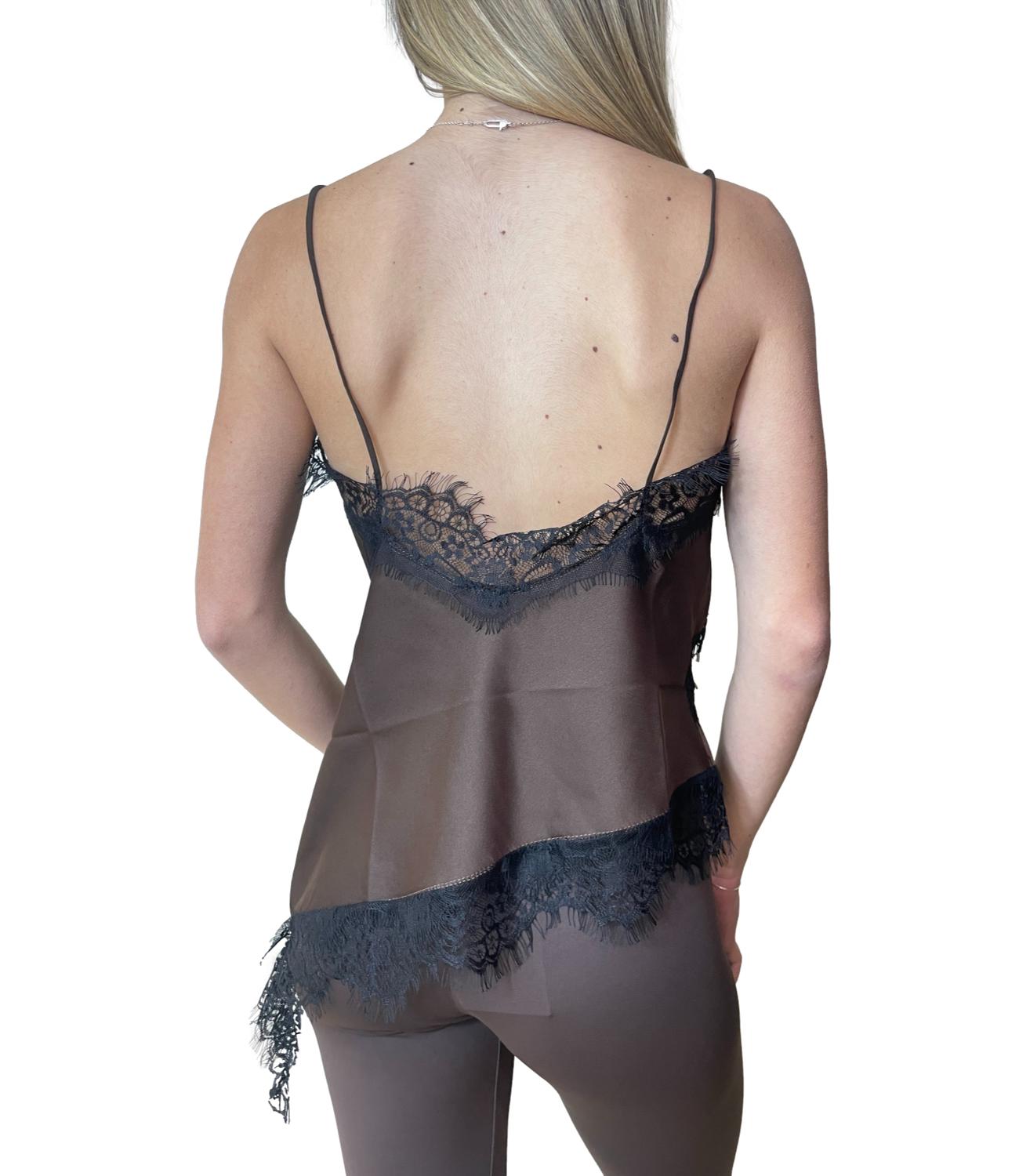 Susy Mix Top Pizzo Moro donna