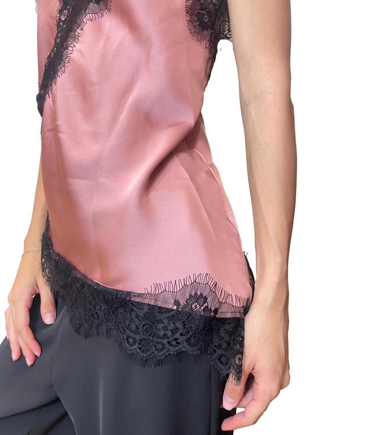 Susy Mix Top Pizzo Cipria Donna