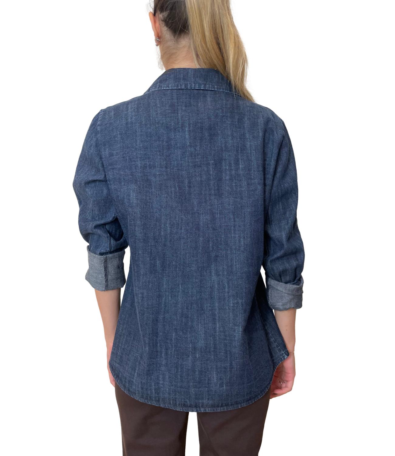 Susy Mix Camicia C/frange Denim Blu Donna