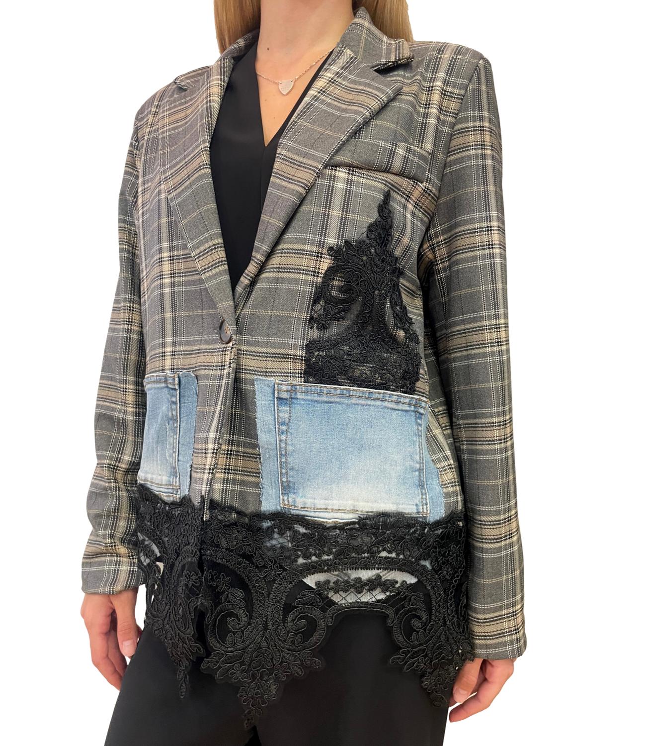 Susy Mix Giacca Grigio Melange Donna