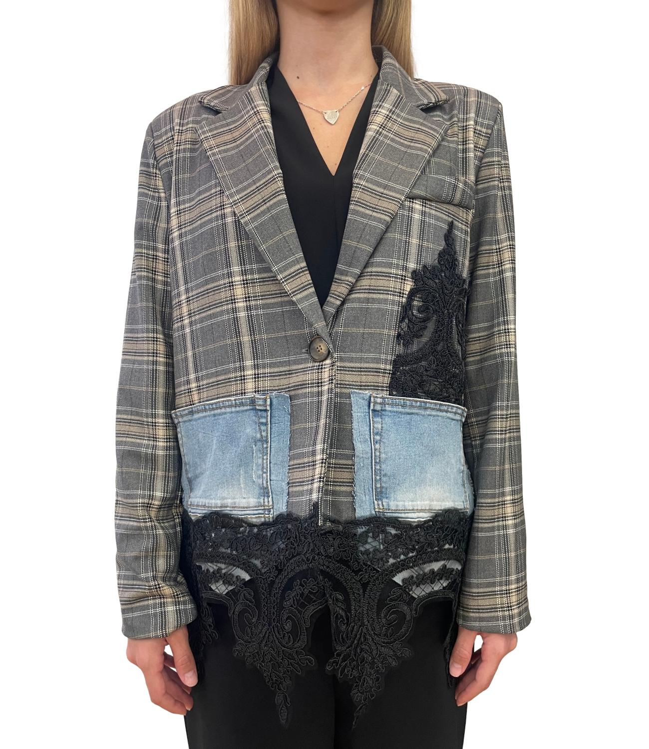 Susy Mix Giacca Grigio Melange Donna