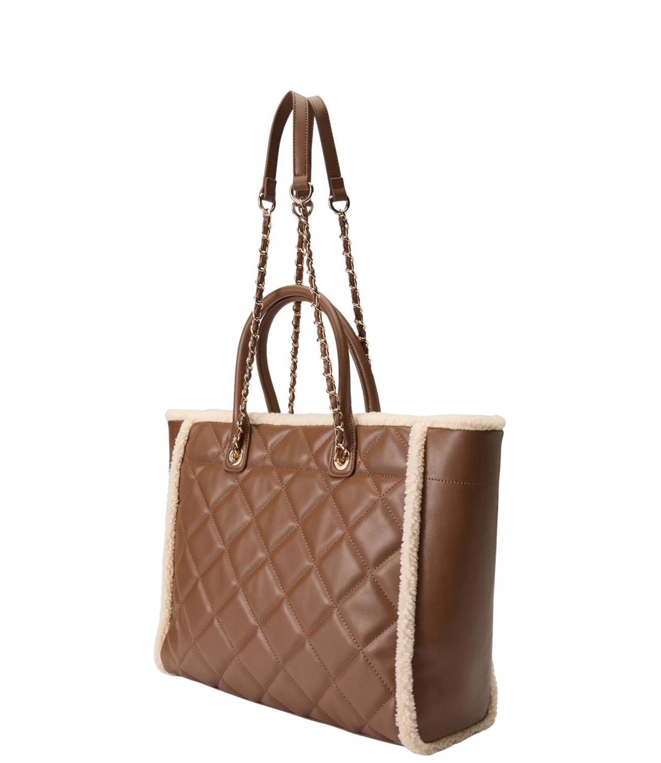 Twinset Borsa Tote Trapuntata Cuoio/Neve Donna