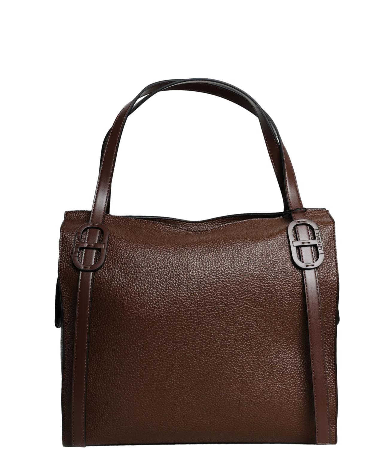 Twinset Tote C/Logo Oval T Blak Chocolate Donna