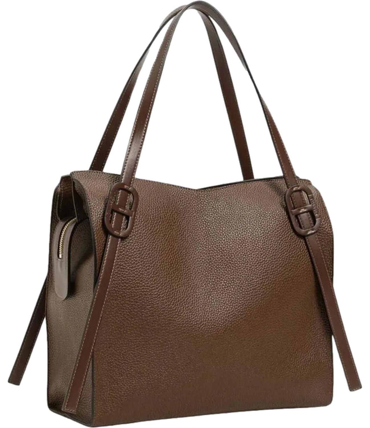 Twinset Tote C/Logo Oval T Blak Chocolate Donna