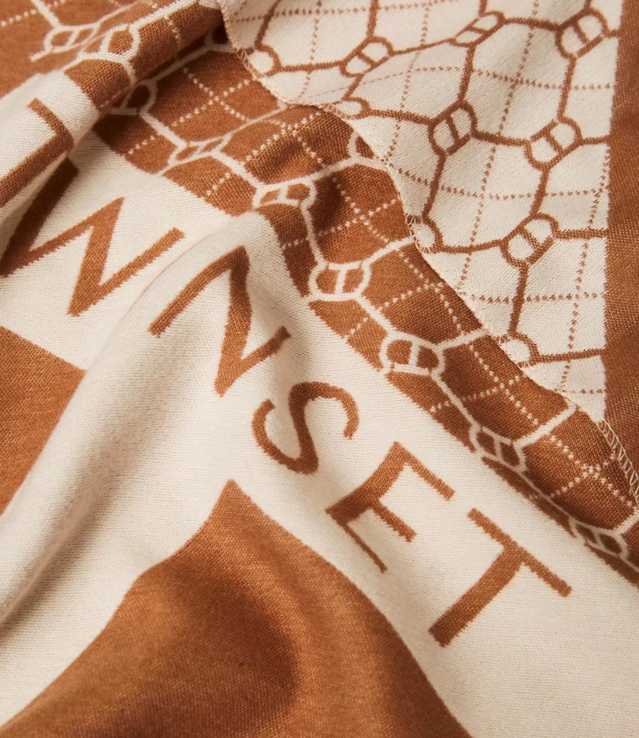 Twinset Stola In Tessuto Jacquard Logo Alpaca Donna