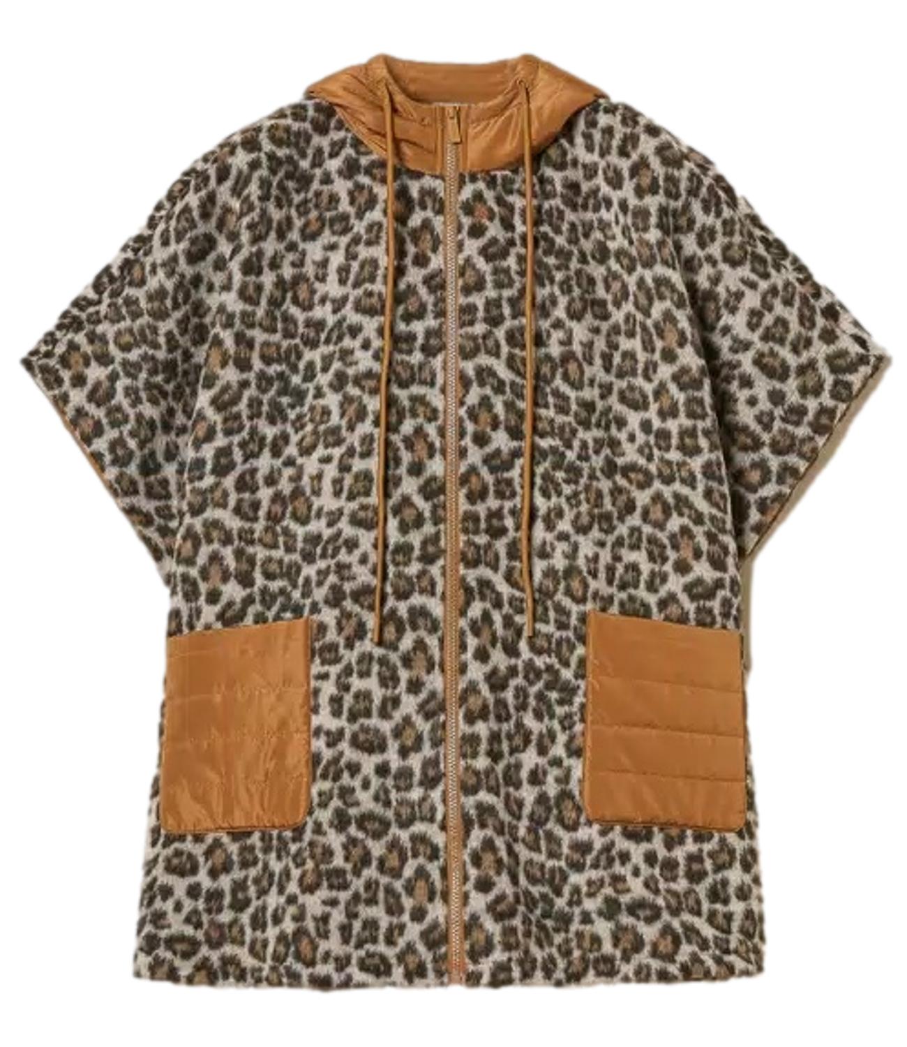 Twinset Poncho In Tessuto Jacq. Animalier Donna