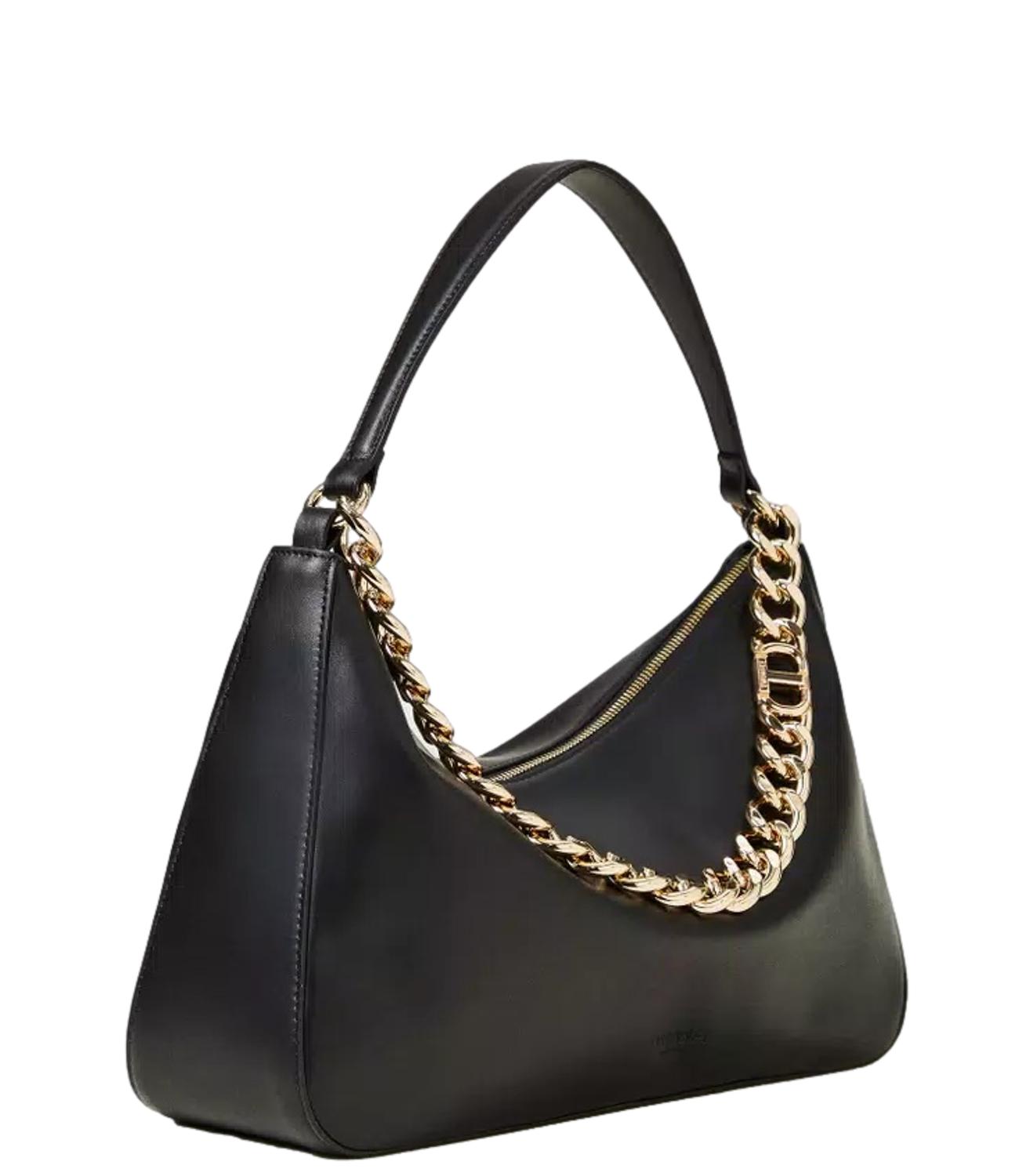 Twinset Tracolla Liliane Grande In Pelle C/Catena Nero/Oro Donna