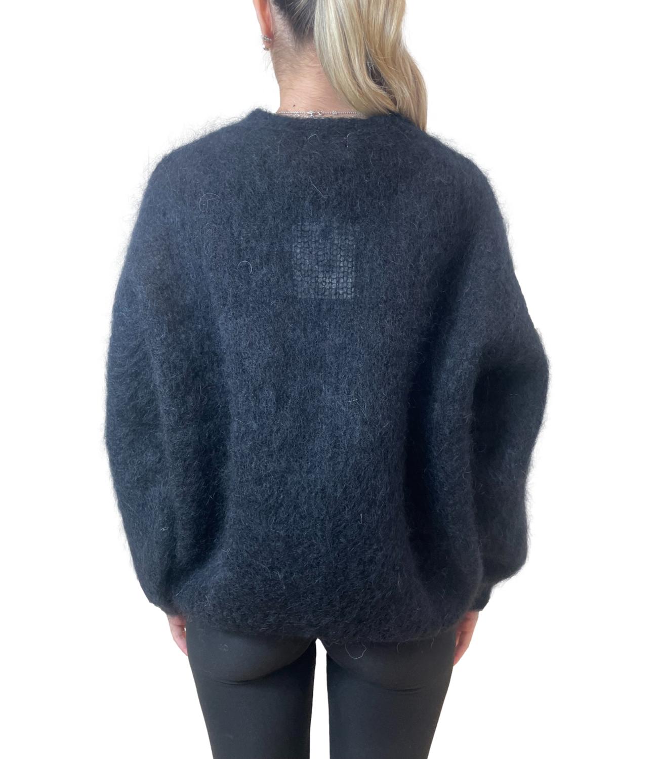 Vicolo maglia mohair nero donna