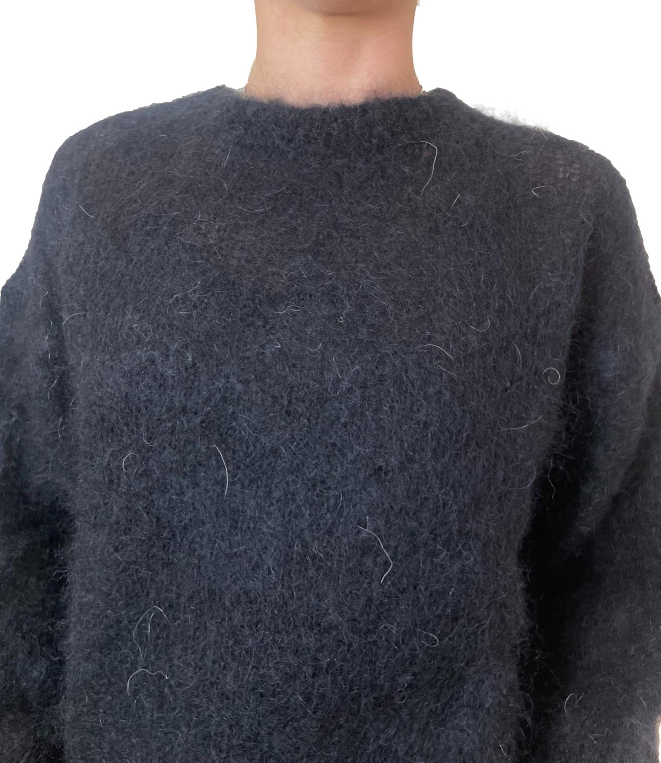 Vicolo maglia mohair nero donna