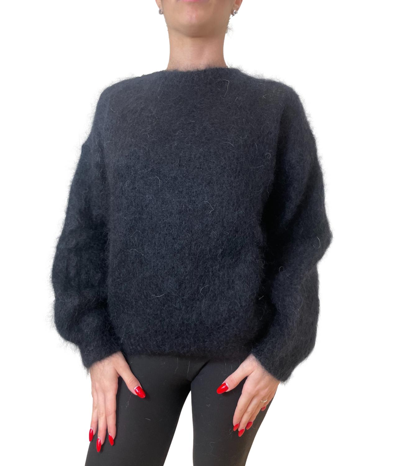 Vicolo maglia mohair nero donna