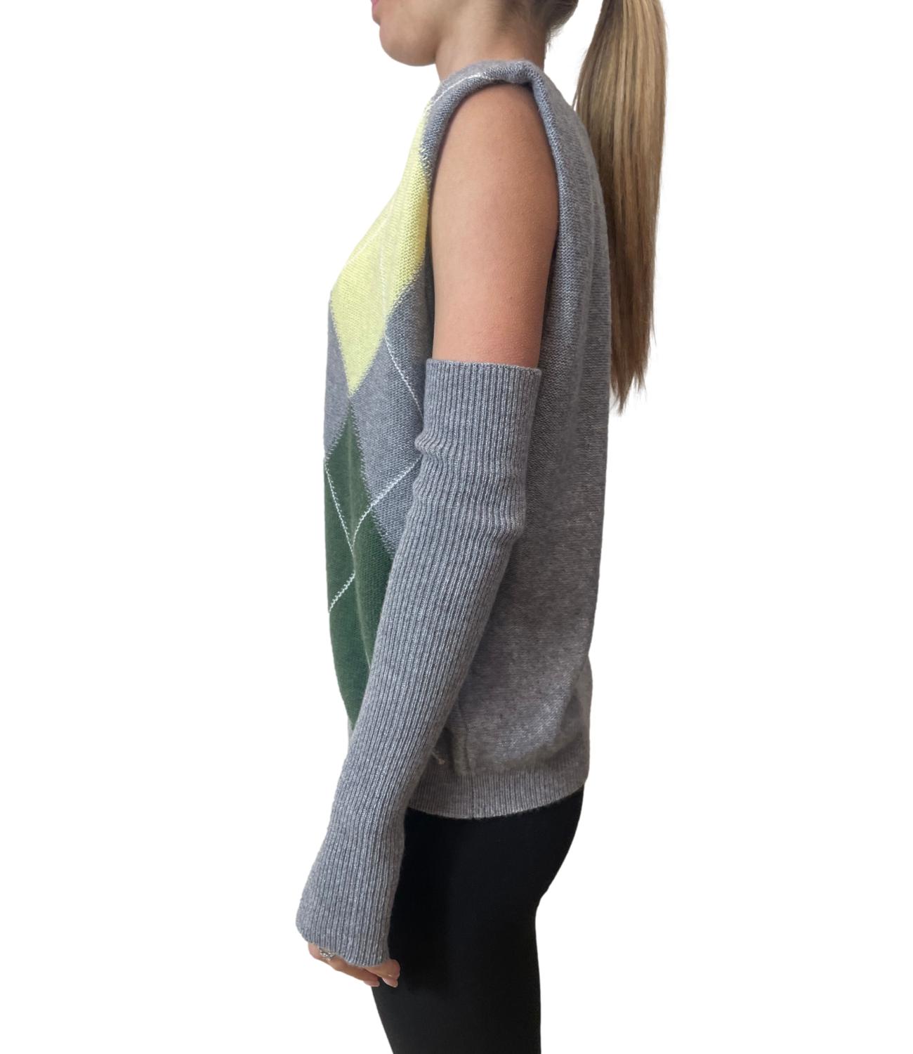 Vicolo Gilet C/Manicotti Multicolor Verde Donna