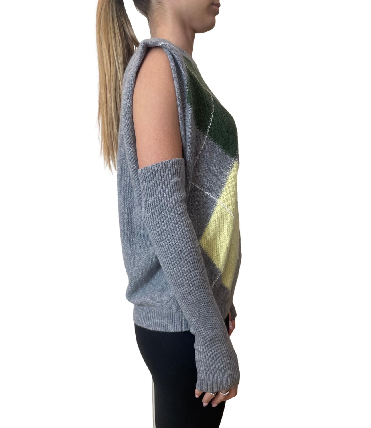 Vicolo Gilet C/Manicotti Multicolor Verde Donna