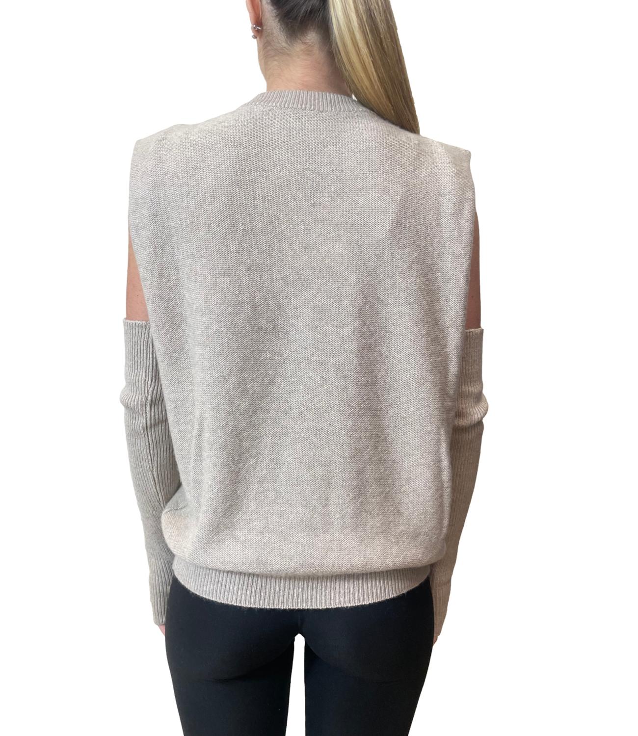 Vicolo Gilet C/Manicotti Multicolor Beige Donna