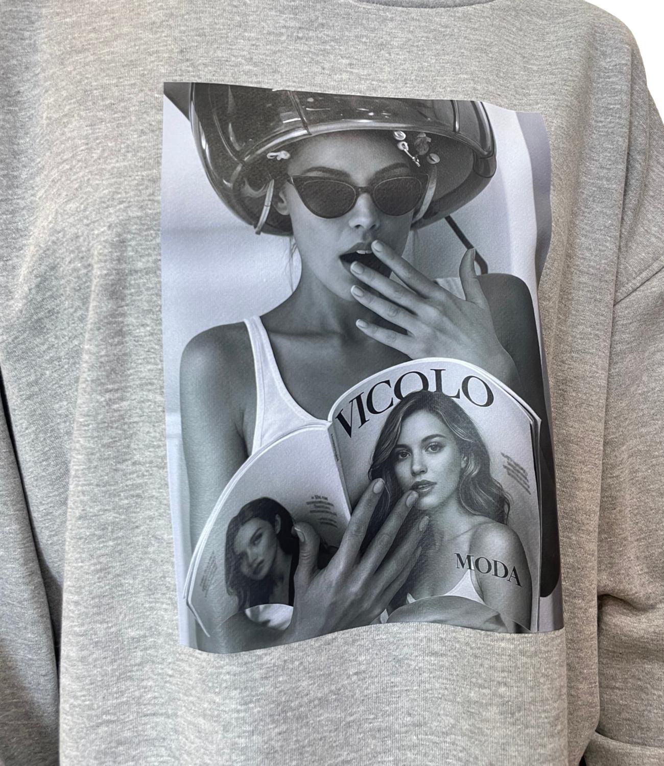 Vicolo Felpa Grigio Donna