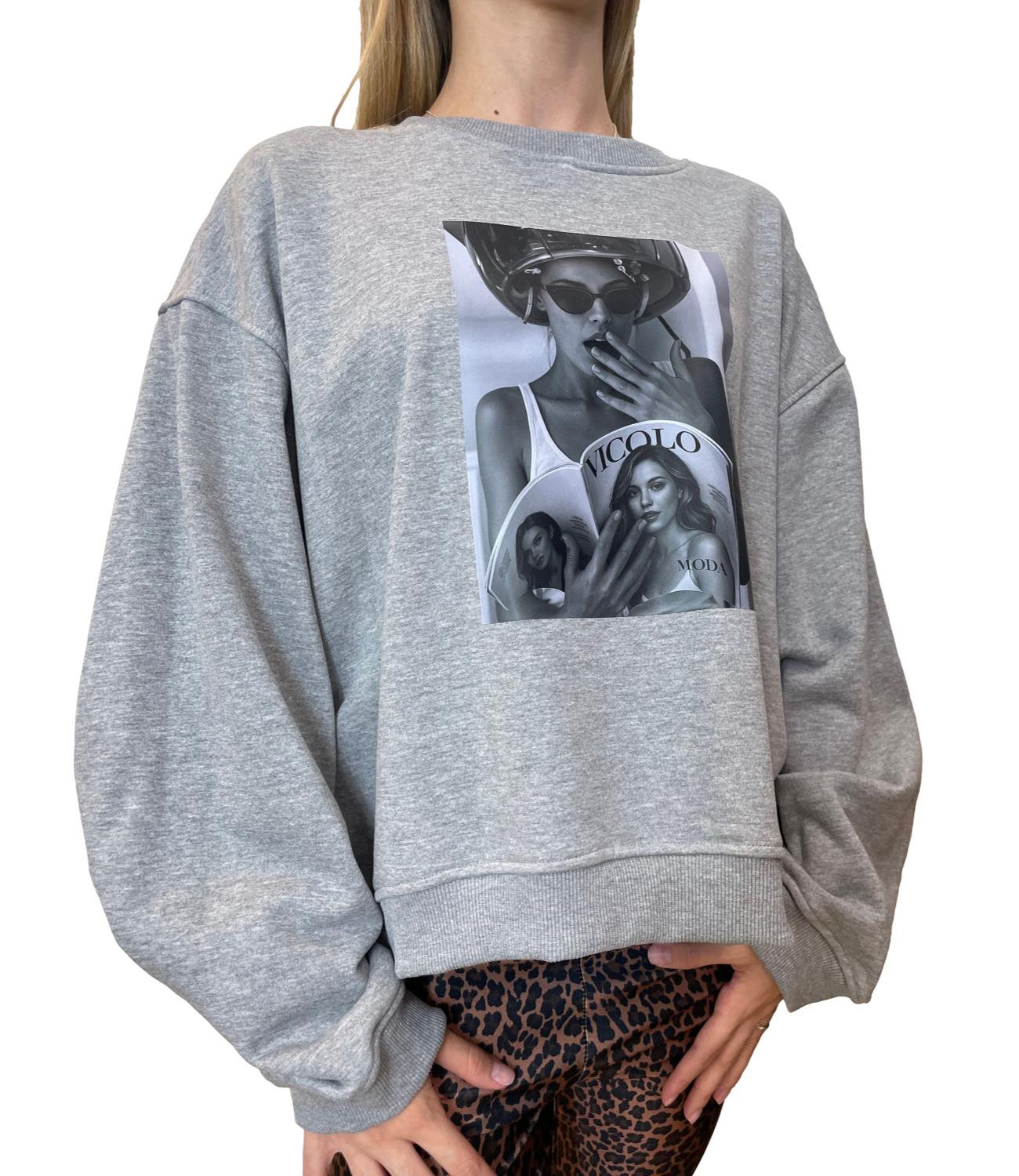 Vicolo Felpa Grigio Donna